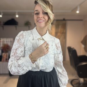 Bloemen blouse wit